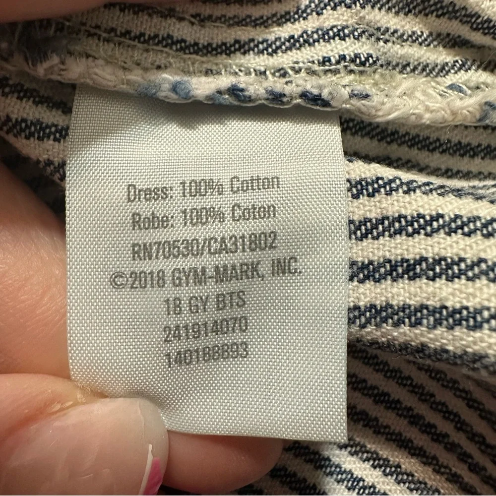 Gymboree Baby Girl Blue White Striped Cotton Dress Short‎ Sleeve 3T 140188893